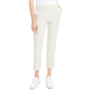 THEORY Sharkskin Crunch Tailored Ankle Trousers In Calico